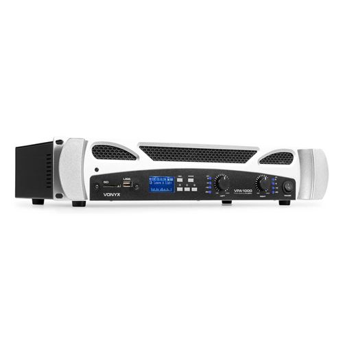 Vonyx Vpa1000 Amplificateur Sono Dj 2 Canaux - Rack 48Cm (19) - Bluetooth - 2 X 500W