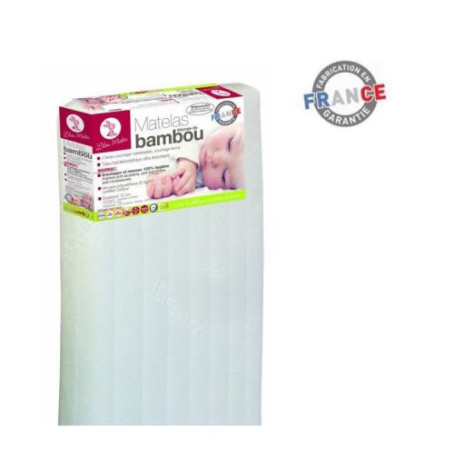 LILOU MIAKA Matelas Bébé Viscose Bambou 70x140x12 cm 25 kg/m3