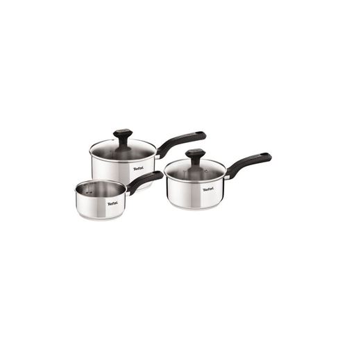 Tefal Comfort Max Lot de 3 casseroles 141618 cm + 2 couvercles verre 1618 cm Induction Inox haute qualité Poignées thermo isolées Garantie C973S344 - vue 2