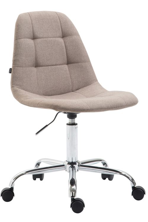 Chaise de Bureau Reims en Tissu avec Piètement en Métal chromé - Couleur Taupe