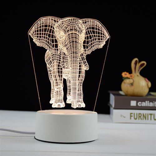 Veilleuse LED 3D l'éléphant DY-68