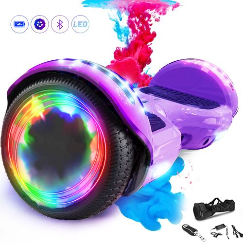6.5 Pouces Hoverboard Bluetooth Puissance 700W -sac de transport et télécommande offerts - Violet Chrome