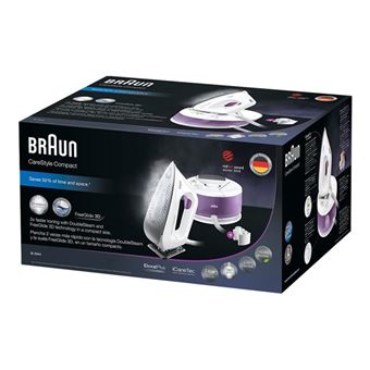 Braun CareStyle Compact IS 2044 VI - Centrale vapeur avec fermeture automatique - semelle : EloxalPlus FreeGlide 3D - 2200 Watt - blanc/violet
