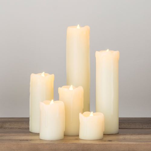 Lot de 6 Bougies Cierges LED à Piles en Cire Véritable avec Effet Fondu de Lights4fun
