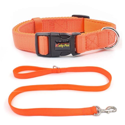 Comparer les prix de Collier Laisse en nylon KELLY PET pour chien - Orange (Taille: S)