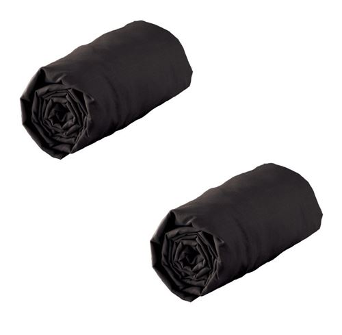 Drap housse Jersey - noir 160 x 200 cm