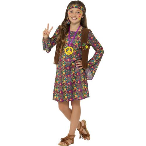 déguisement hippie multicolore fille
