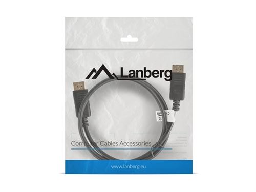 Lanberg env.-dpdp 10cc-bk displayport 1.1 a 0010 (19 broches) vers fiche displayport (19 broches) 4 k câble 1 m noir