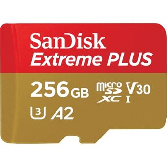 SanDisk Extreme Plus UHS-I V30 microSDXC 256GB Geheugenkaart met SD-Adapter