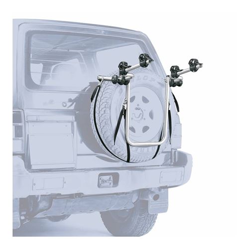 Porte velo 4x4 peruzzo pour 2 velos avec emplacement fixation sur roue de secours (maxi 30kgs)
