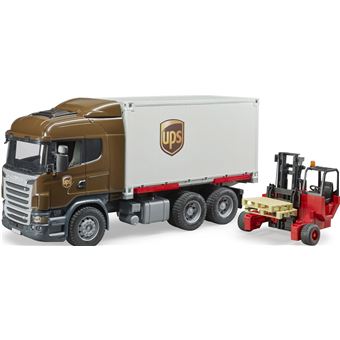 Bruder Scania camion UPS avec chariot élévateur 2 pièces - Camion - Achat &  prix
