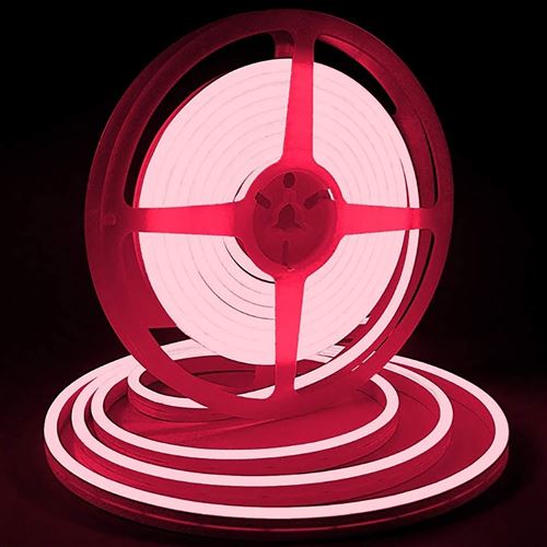 Bande lumineuse LED Silicone souple couleur néon étanche DC 12V 5m -rouge
