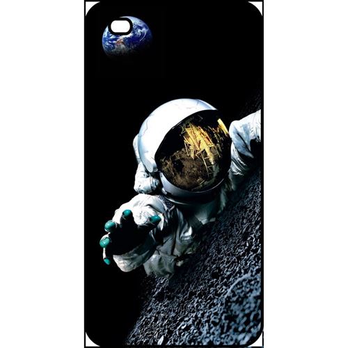 Coque My-Kase pour iPhone 4 - astronaute planete - Noir