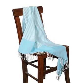 Fouta Hermes Turquoise En Fibre De Bambou 90x190 Cm Serviette Hammam