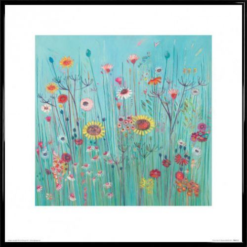 Poster Reproduction Encadré: Prés De Fleurs - Picnic Days, Shyama Ruffell (40x40 cm), Cadre Plastique, Noir