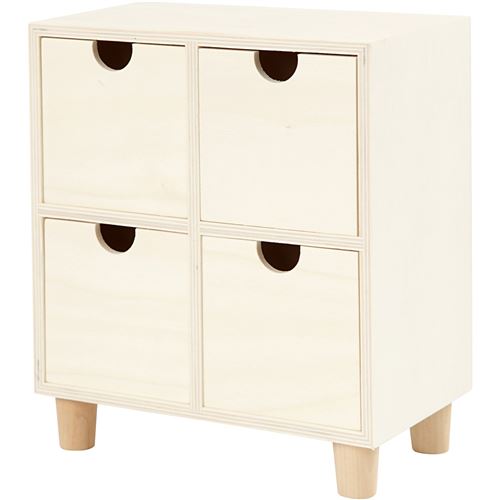 Creotime commode en contreplaqué de bois 23 x 20 cm