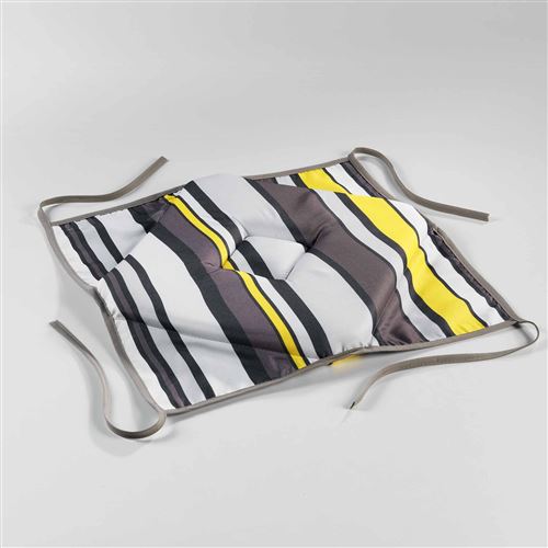 Galette 4 rabats 36 x 36 x 3.5 cm polyester imprime marina Jaune