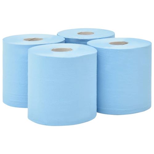 vidaXL Essuie-tout en papier 2 couches 4 rouleaux 20 cm Bleu