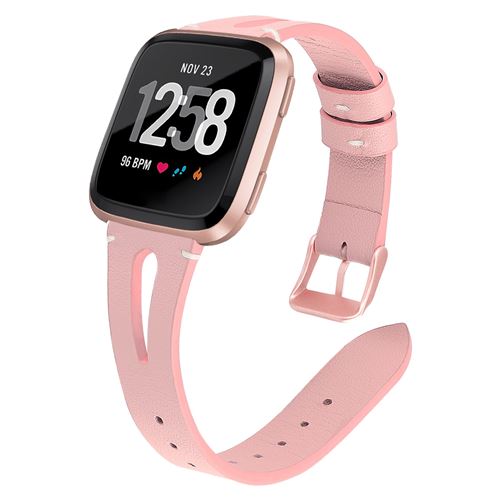 Bracelet en cuir élégant pour Fitbit Versa 3 / Sense - Rose