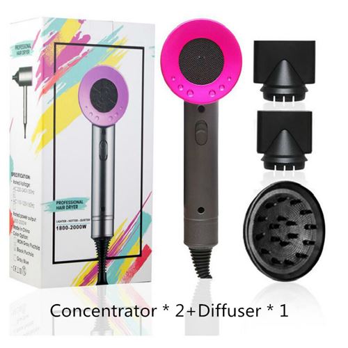 Sèche-cheveux Aister avec 2 connecteurs et diffuseur ,2000W- Gris et Rouge