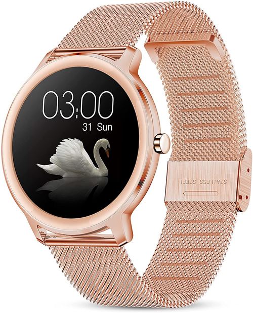 Montre connect&eacute;e Chronus S06 IP68 &Eacute;tanche Fitness Tracker-Or-Chronus