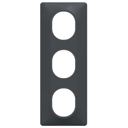 Schneider Electric - Plaque Finition 3 Postes Verticale Entraxe 71 Mm Anthracite - Ovalis - Schneider - Image 3