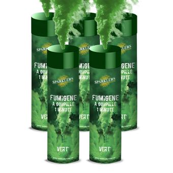PLANETE FUMIGENE – Fumigènes En Pot 2 Minutes – Vert – Lot De 4 – Catégorie F1 – Pour Fêtes, Photos, Événements