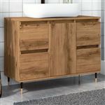 Armoire de salle de bain chêne artisanal bois d ingénierie