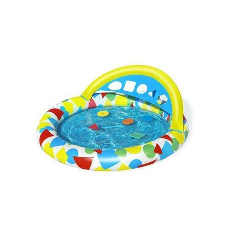 Bestway Piscine pataugeoire gonflable avec jeu d'adresse auvent Splash & Learn 120x117x46cm
