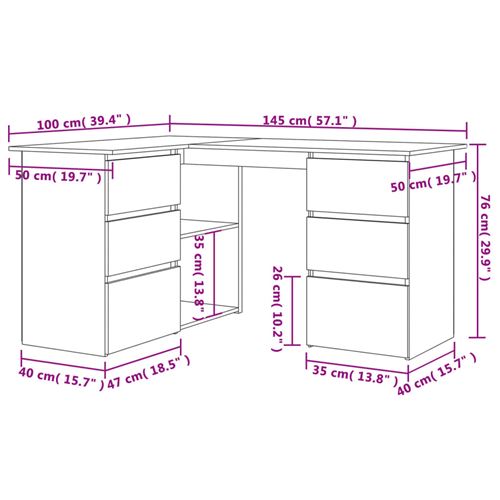 vidaXL Bureau Blanc brillant 100 x 50 x 76 cm Aggloméré