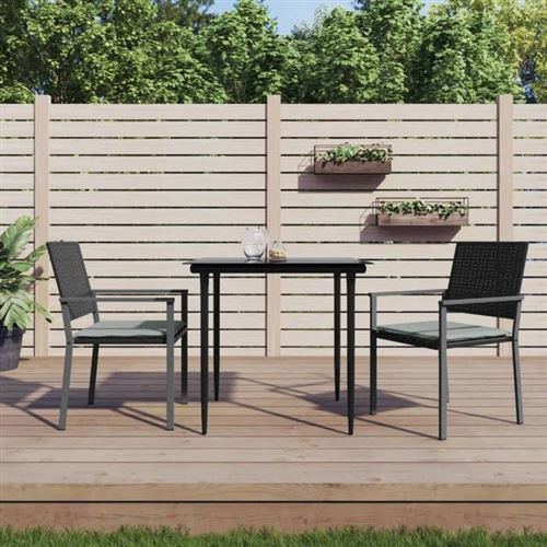 Non Communiqué Gris Vidaxl Ensemble À Manger De Jardin 3 Pcs Coussins Résine Tressée Acier, Ensemble À Manger, Ensemble À Manger D'extérieur, 3187001