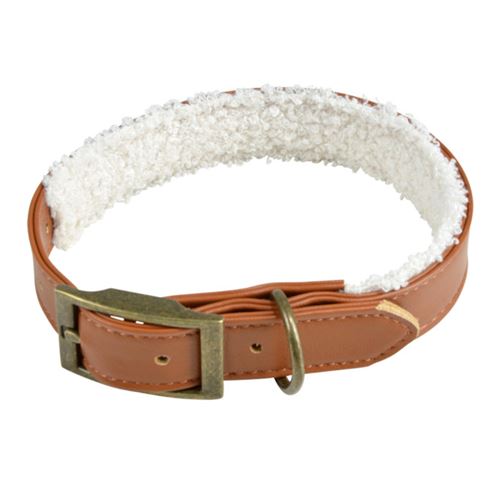 Comparer les prix de Collier pour Chien Wooly 30cm Cognac & Écru