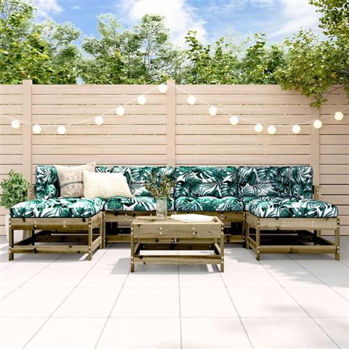 Salon de jardin modulable bois bois 7 pieces x 66 x 70.5 6 personnes