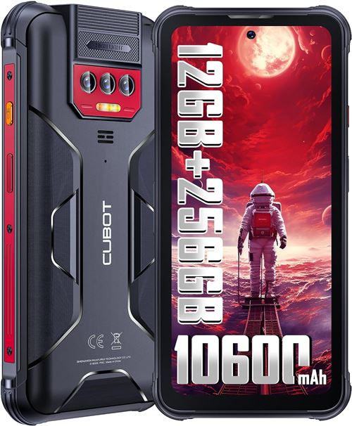 Cubot Kingkong 8 rouge 6.52 6Go RAM 256GB ROM 10600mAh Double SIM 4G Robuste SmartPhone Android 13