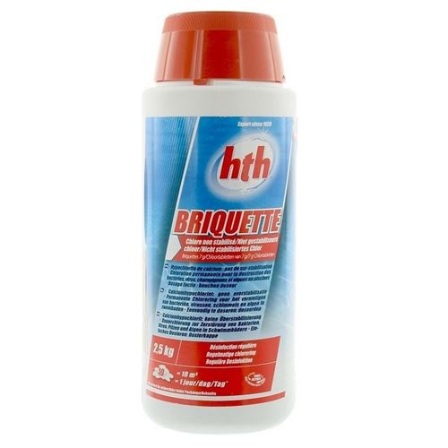 HTH Briquettes - Chlore non stabilisé Pastilles 2,5kg