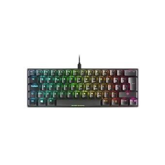 MARS GAMING MKMINI - Clavier - 60% - compact - backlit - USB - QWERTY - Espagnol - commutateur : interrupteur brun - noir - 1