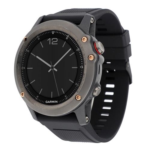 Bracelet en silicone souple avec boucle e pour Garmin Fenix 3/3 HR/5X - Noir