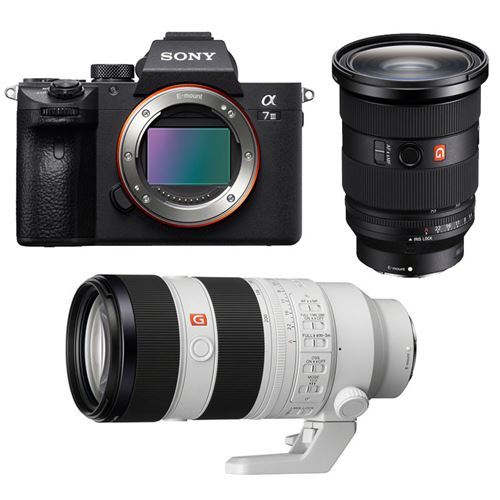 Appareil Photo Sony alpha 7 III + objectif FE 24-70 f/2.8 gm II + objectif FE 70-200mm f/2.8 gm II