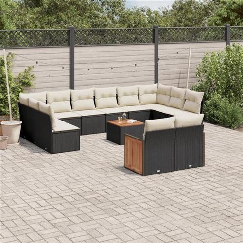Non Communiqué Noir Vidaxl Salon De Jardin Avec Coussins 6 Pcs, Canapés De Terrasse, Ensemble De Meubles De Patio, Mobilier D'extérieur, 3259166