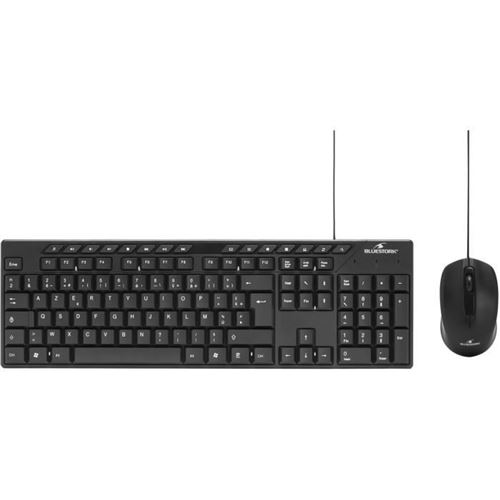 Pack Clavier Souris - Bluestork - Media Office - Filaire - Azerty - Compatible Windows - Noir