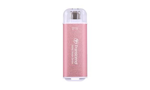 Transcend ESD300 - SSD - 2 To - externe (portable) - USB 3.2 Gen 2x1 (USB-C connecteur) - rose