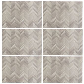 Atmosphera - Lot de 6 sets de table effet chevrons AUTHENTIQUE - 45 x 30 cm - Authentique - 1