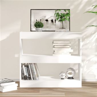Bibliothèque Séparateur de pièce Blanc 80x30x72 cm - 1