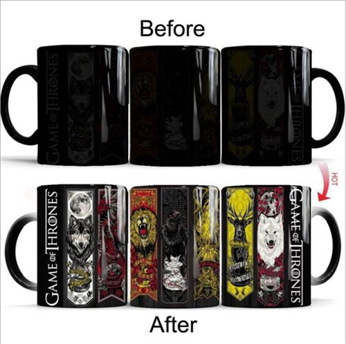 Mug magique personnalisé tasse de café thermoréactif à la chaleur, Le Trône de fer, motif lion