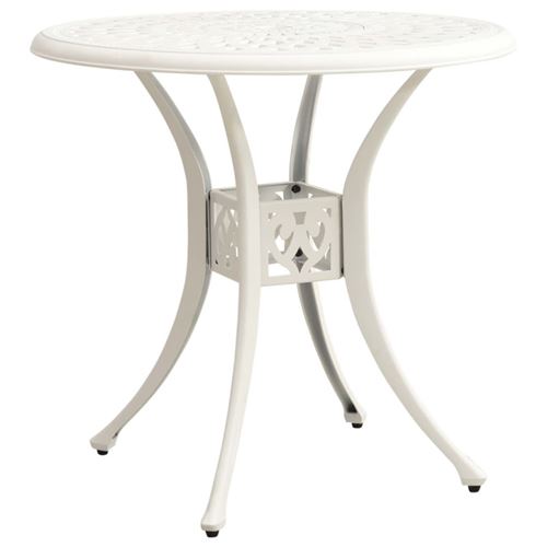 VIDAXL Table de jardin Blanc 78x78x72 cm Aluminium coul&eacute;  Blanc