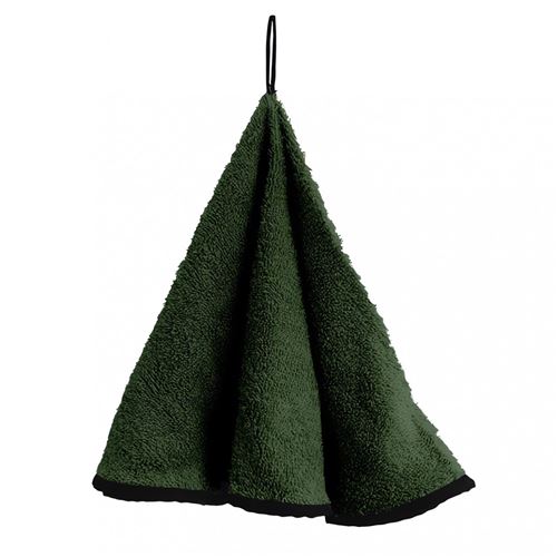 Torchon rond en coton EPONGE vert, par Soleil d'ocre