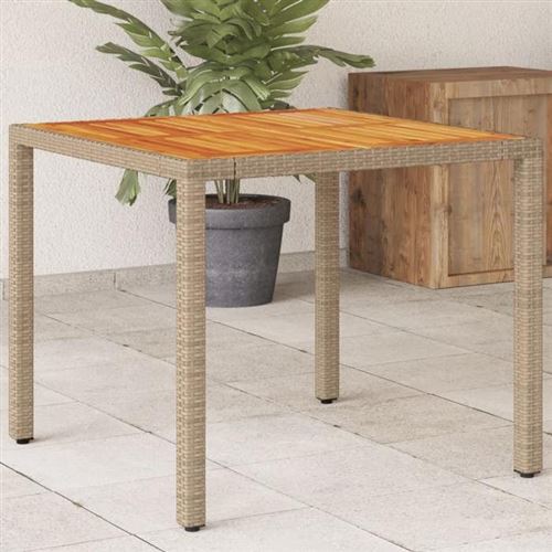 Non Communiqué Beige Vidaxl Table De Jardin, Table À Manger, Table De Repas, Meuble De Patio Terrasse Arrière-Cour Extérieur, Résine 368124