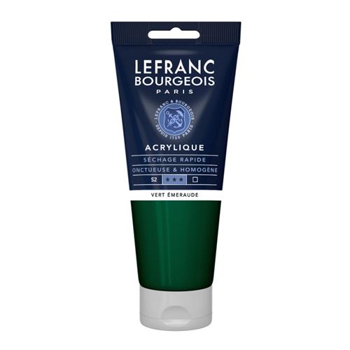 Lefranc Bourgeois - Peinture - peinture acrylique - vert émeraude - transparent - satin - fine - 200 ml
