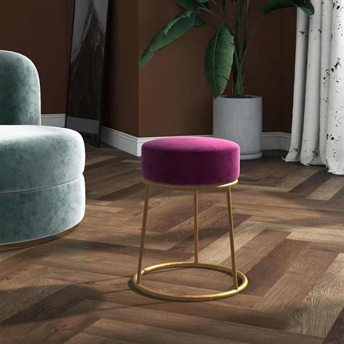 vidaXL Runder Hocker Violett Samt