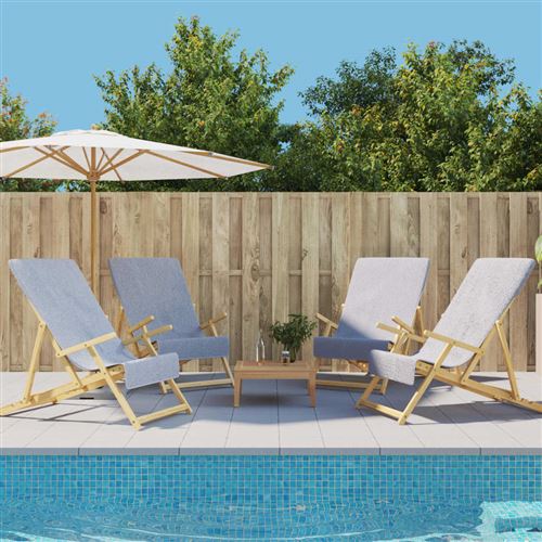 vidaXL Serviettes de plage 4 pcs gris 60x135 cm tissu 400 GSM